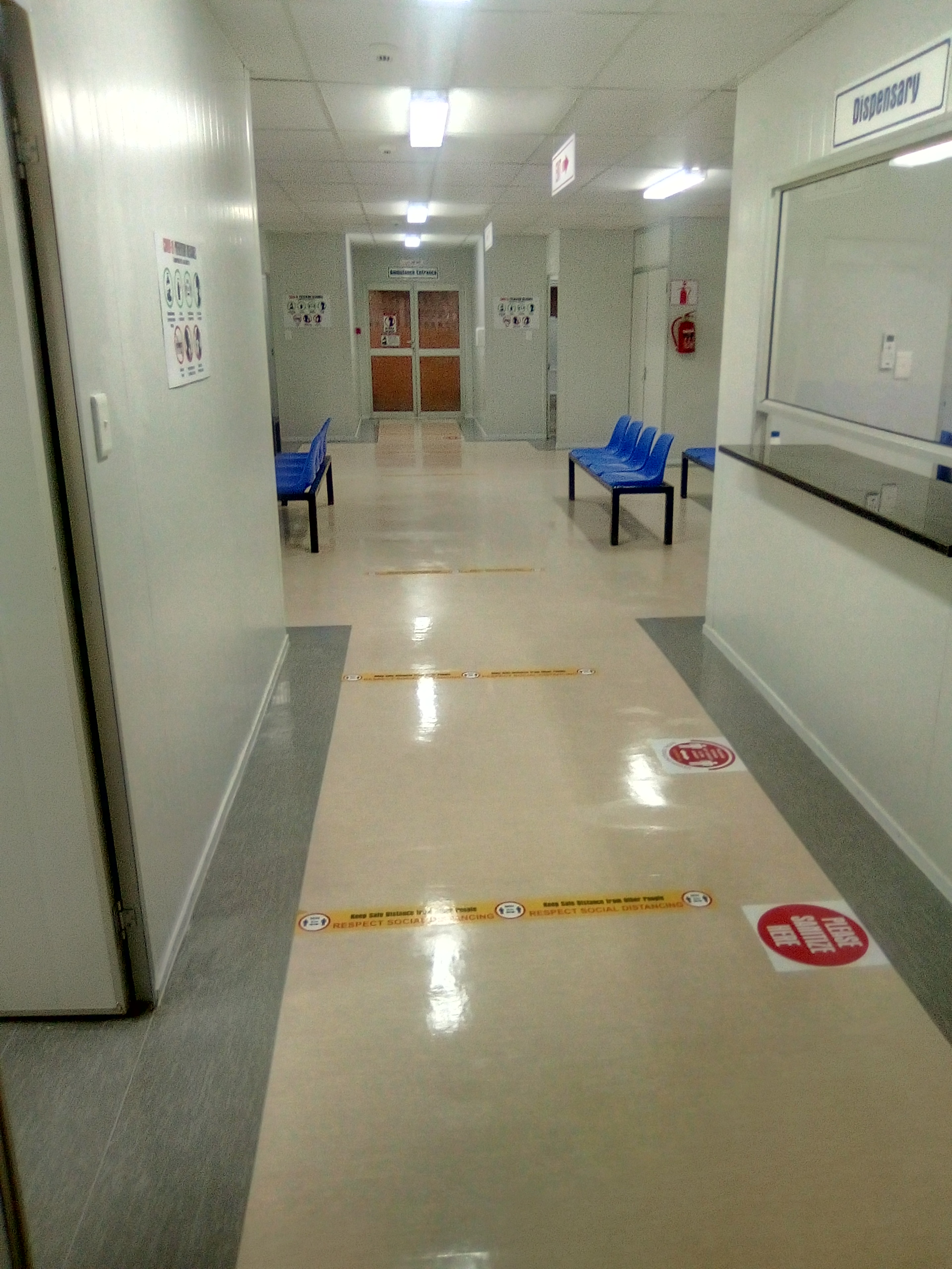 Restored hospital ward flooring after deep cleaning and repair